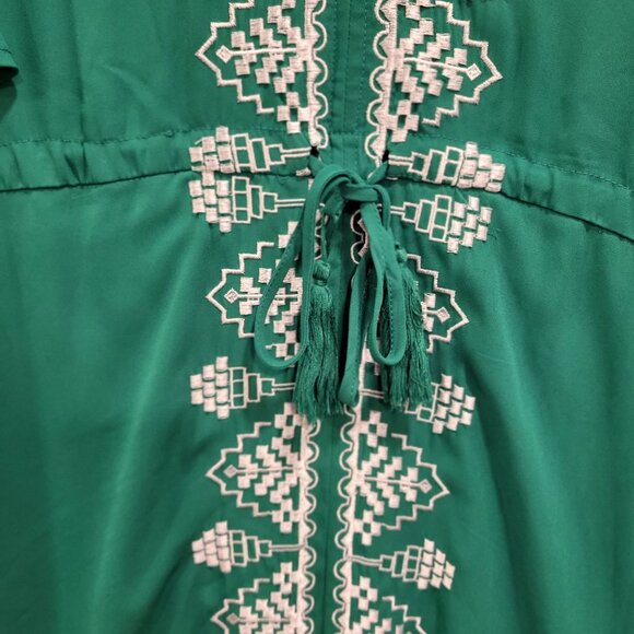 Strut & Bolt Embroidered Midi Dress Women's Size Small Tie Waist Peasant Boho - Picture 3 of 9